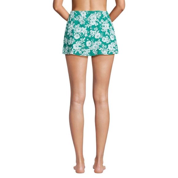 Land's End SlenderSuit fabric Swimsuit skirt emerald white romantic floral 14 - Picture 5 of 7